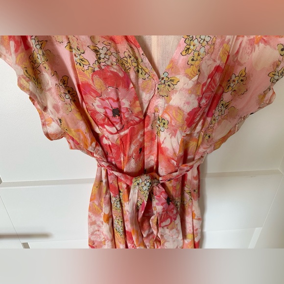 Free People Floral Mini Dress - Pink and Cream - Picture 7 of 14